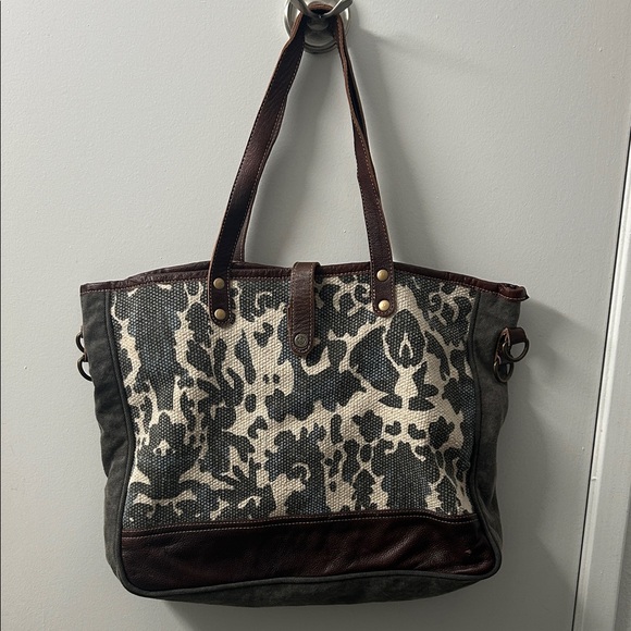 Myra Bag Handbags - Brown and Grey Myra Tote Bag